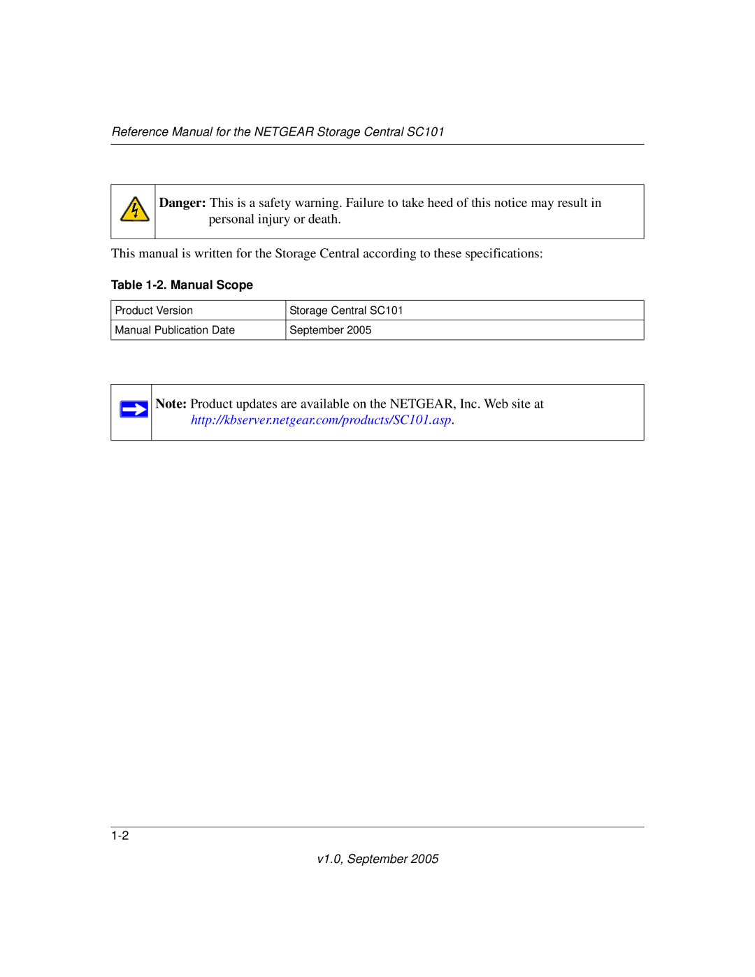 NETGEAR SC101 manual Manual Scope 