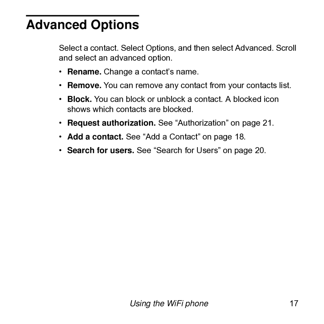 NETGEAR SPH101 manual Advanced Options 