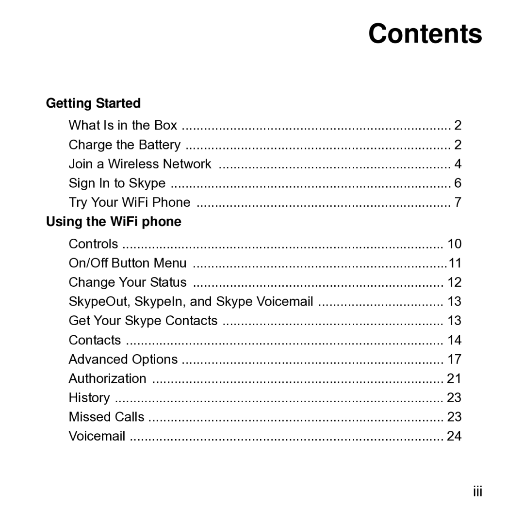 NETGEAR SPH101 manual Contents 