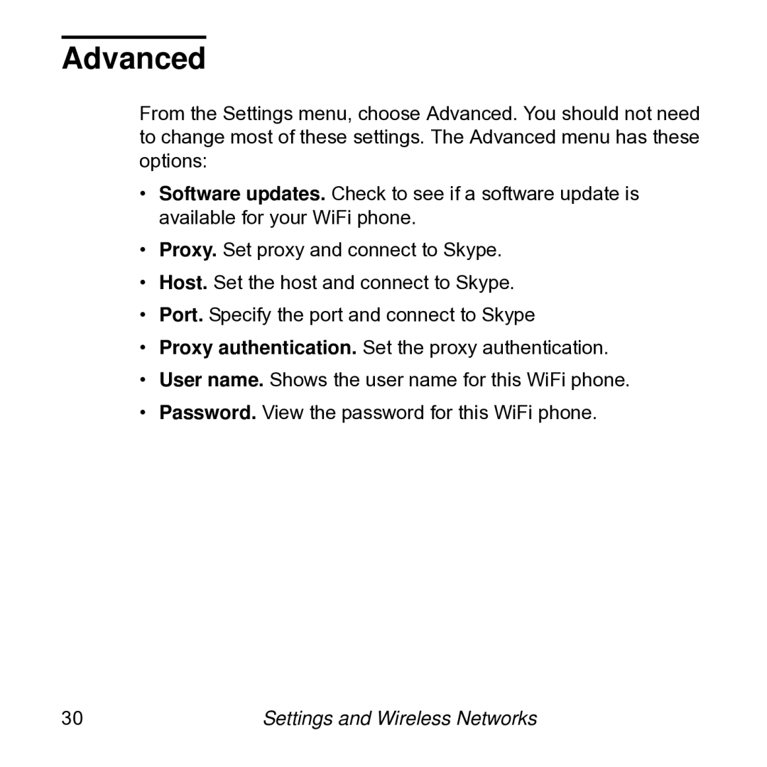 NETGEAR SPH101 manual Advanced 