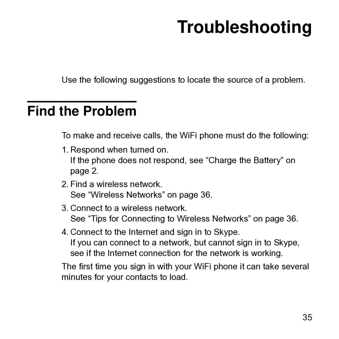 NETGEAR SPH101 manual Troubleshooting, Find the Problem 