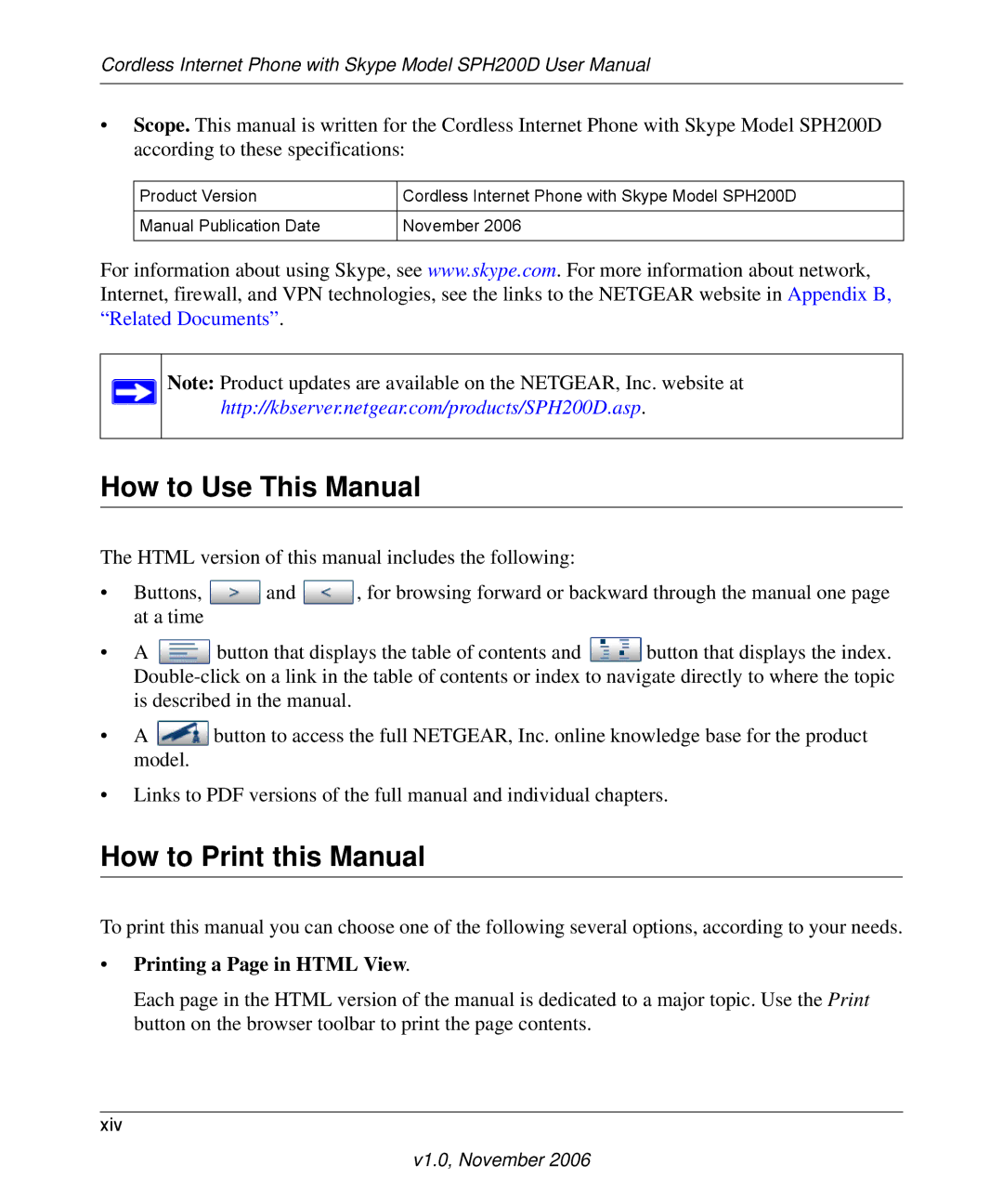 NETGEAR SPH200D user manual How to Use This Manual, How to Print this Manual 