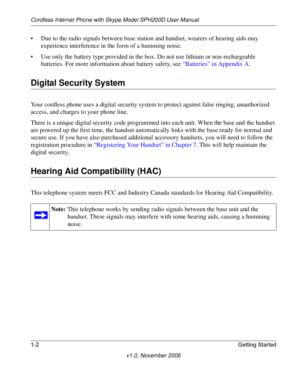 NETGEAR SPH200D user manual Digital Security System, Hearing Aid Compatibility HAC 