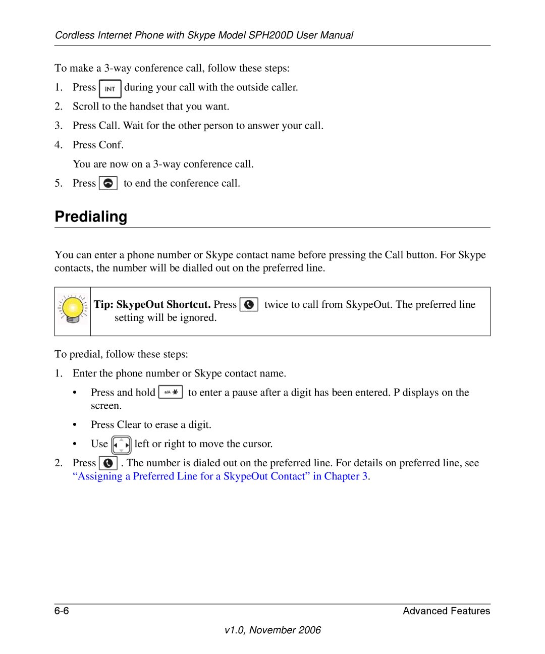 NETGEAR SPH200D user manual Predialing 