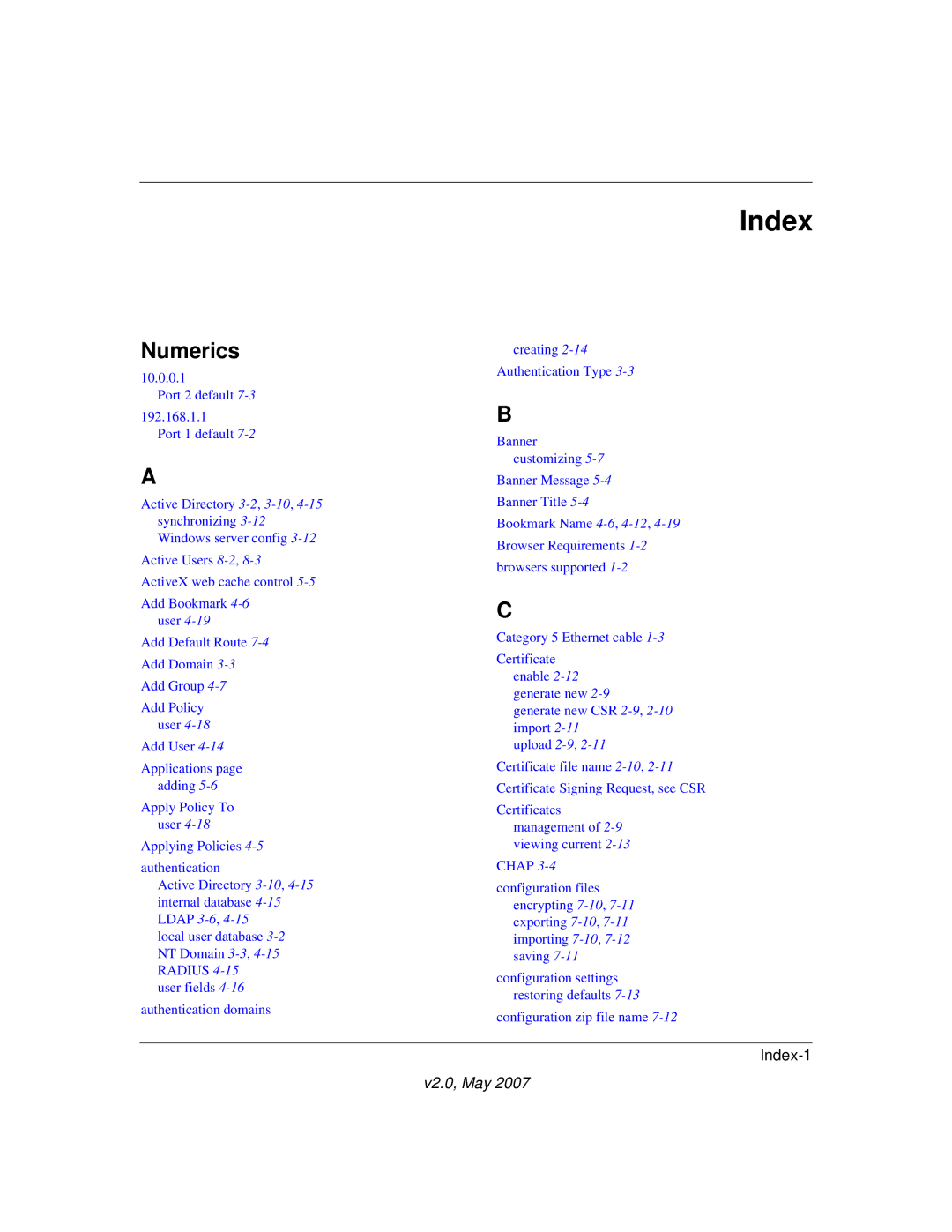 NETGEAR SSL312 manual Index, Numerics 