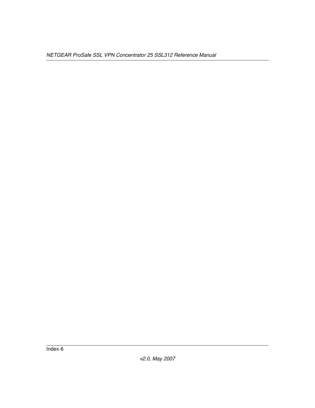 NETGEAR SSL312 manual Index-6 