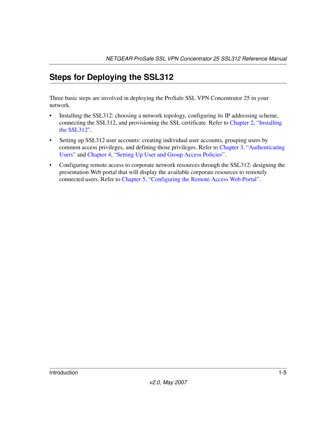 NETGEAR manual Steps for Deploying the SSL312 