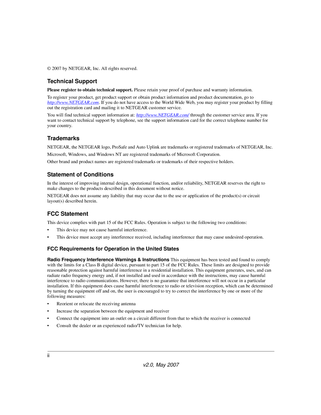 NETGEAR SSL312 manual Technical Support 