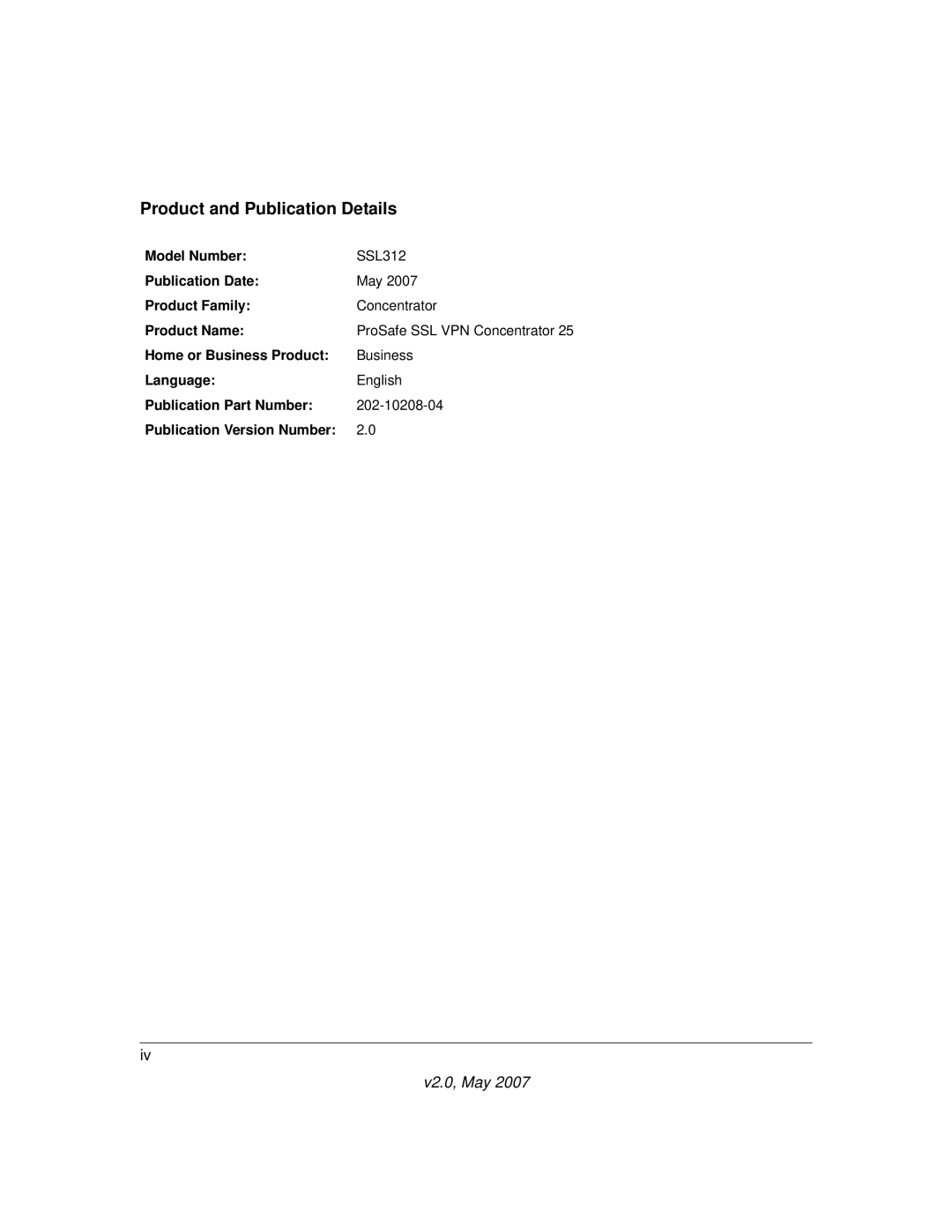 NETGEAR SSL312 manual Product and Publication Details 