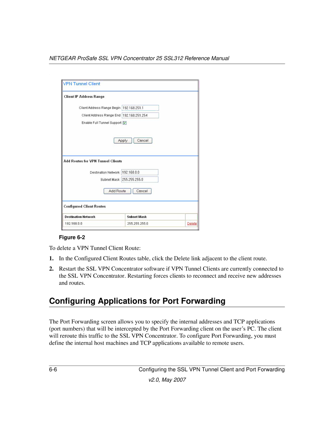 NETGEAR SSL312 manual Configuring Applications for Port Forwarding 