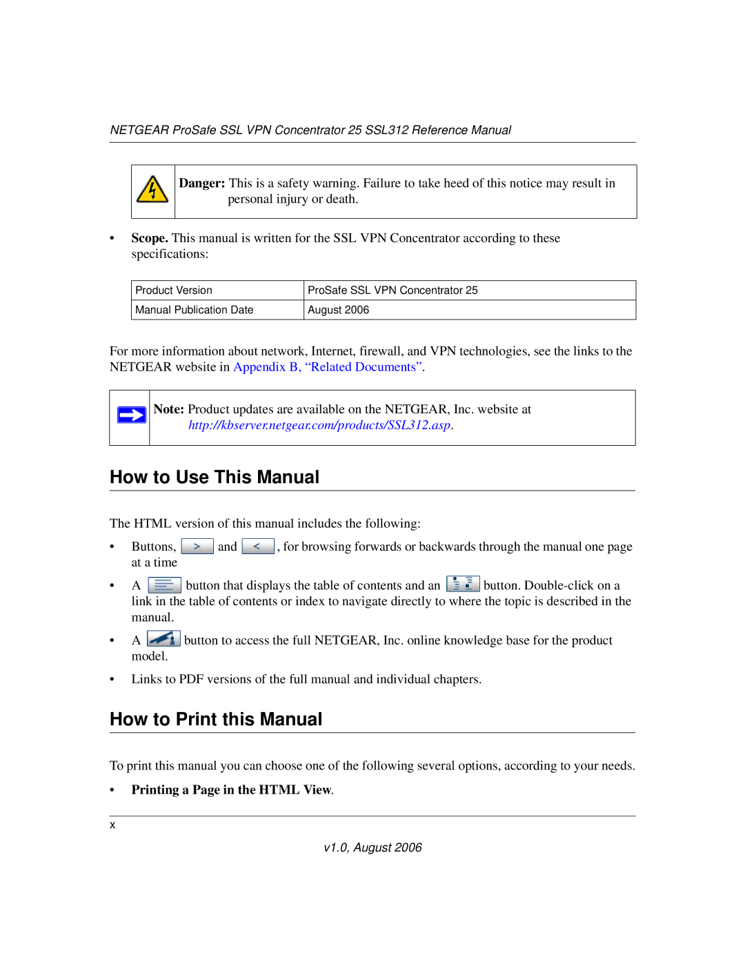 NETGEAR SSL312 manual How to Use This Manual, How to Print this Manual 