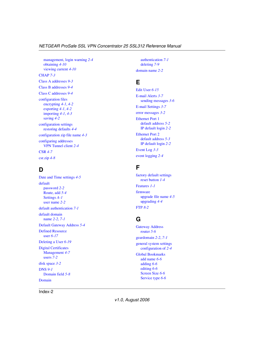 NETGEAR SSL312 manual Index-2 