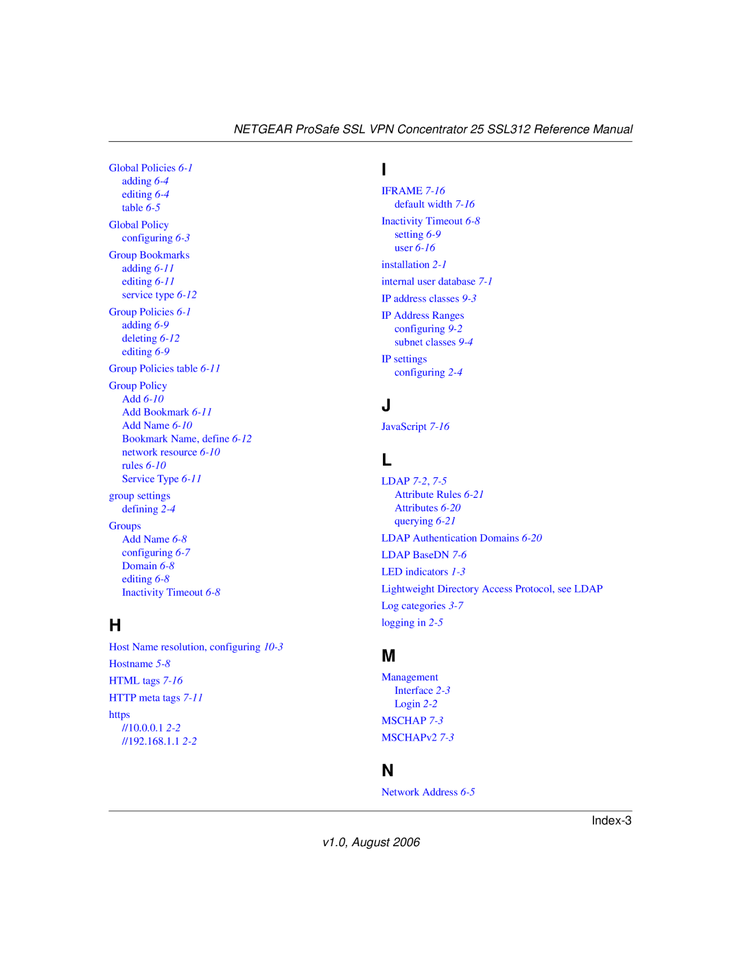 NETGEAR SSL312 manual Index-3 