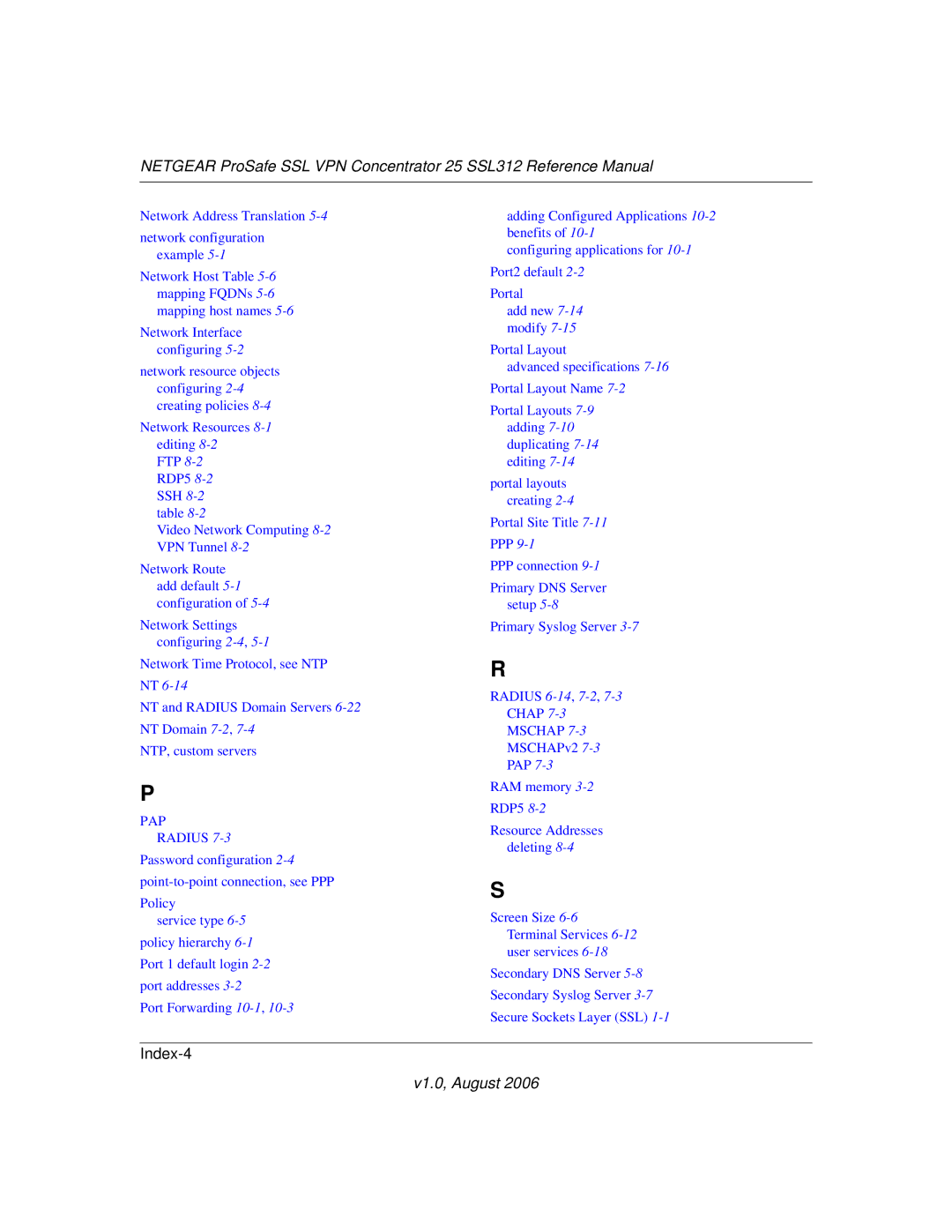 NETGEAR SSL312 manual Index-4 