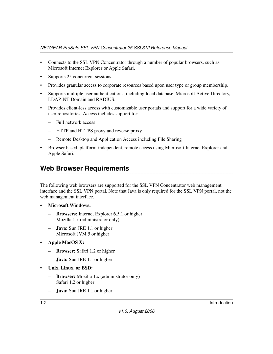 NETGEAR SSL312 manual Web Browser Requirements, Microsoft Windows 