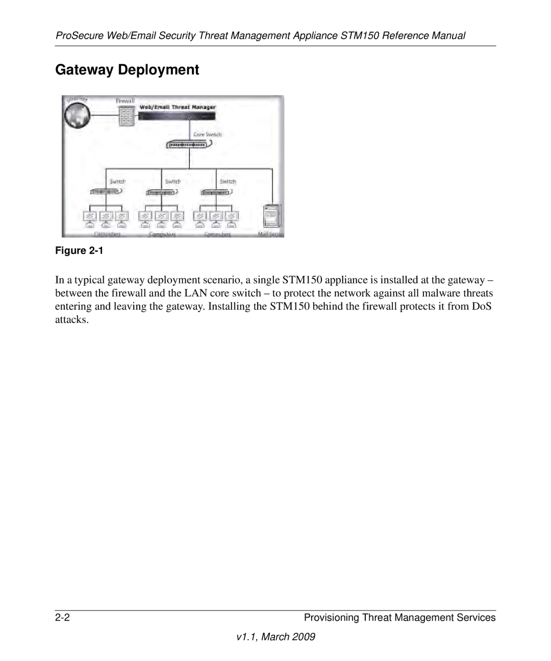 NETGEAR STM150EW3-100NAS manual Gateway Deployment 