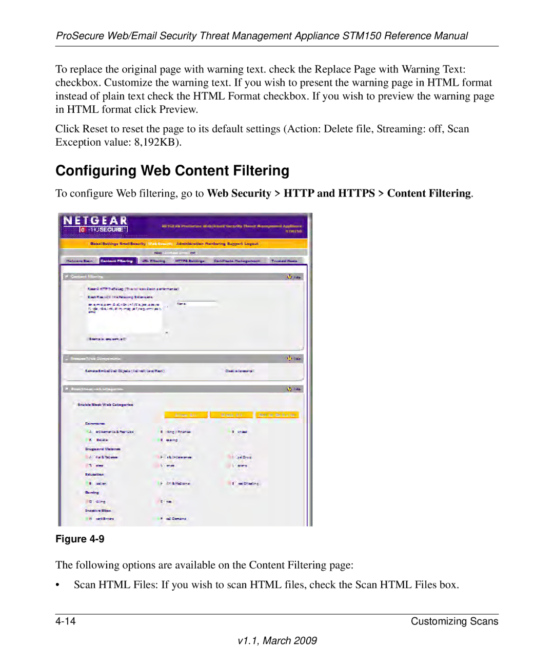 NETGEAR STM150EW3-100NAS manual Configuring Web Content Filtering 