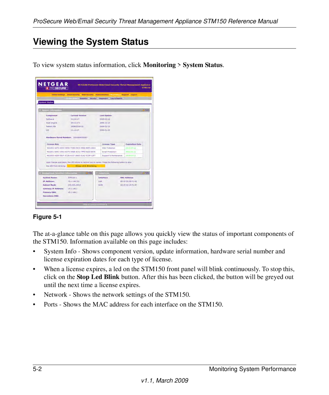 NETGEAR STM150EW3-100NAS manual Viewing the System Status 