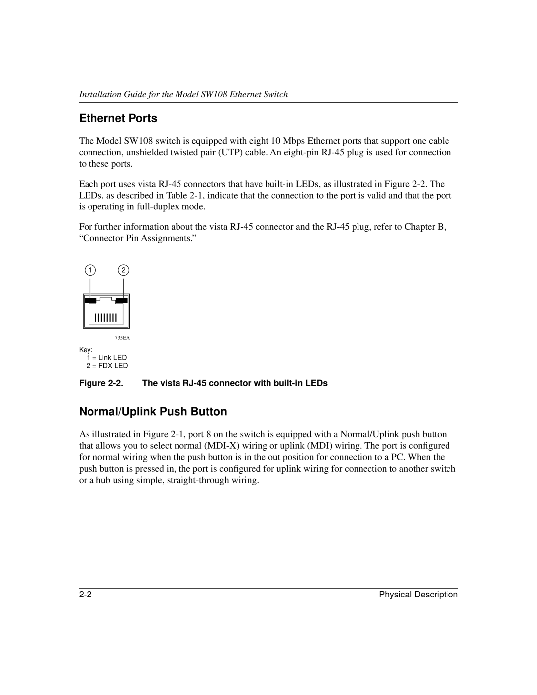 NETGEAR SW108 manual Ethernet Ports 