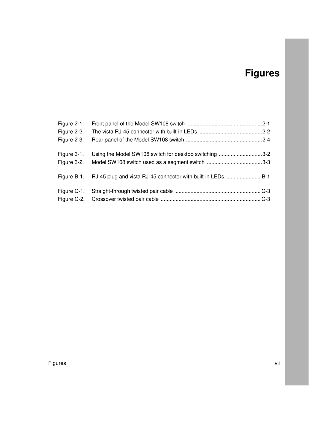 NETGEAR SW108 manual Figures 