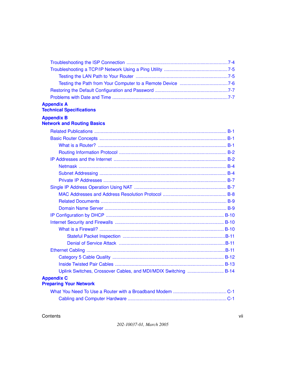 NETGEAR TA612V manual Appendix C Preparing Your Network 