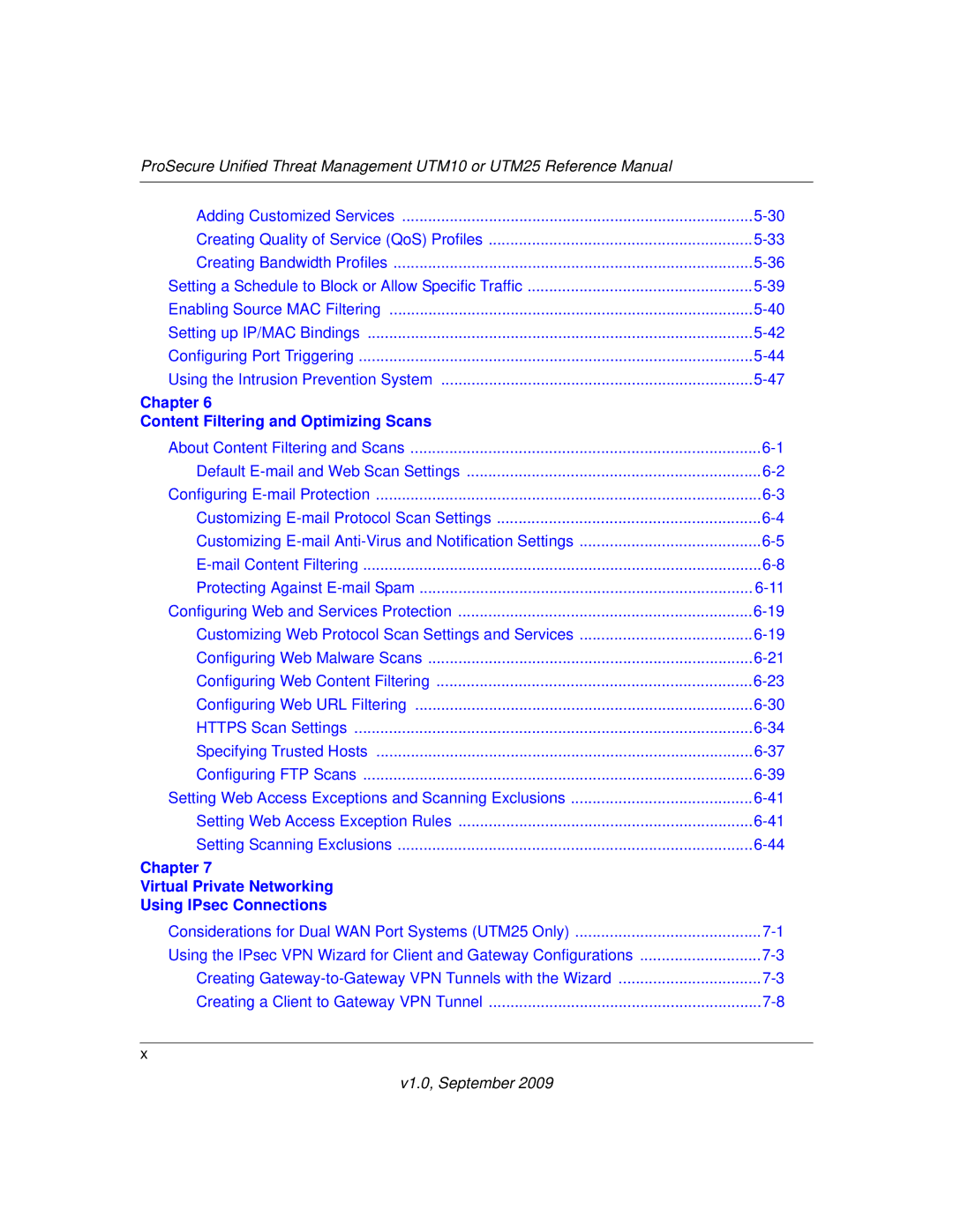 NETGEAR UTM10EW-100NAS, UTM25-100NAS, UTM25EW-100NAS manual Chapter Content Filtering and Optimizing Scans 