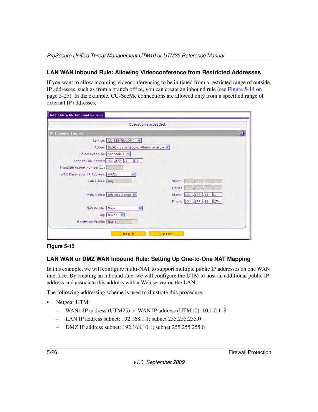 NETGEAR UTM25EW-100NAS, UTM25-100NAS, UTM10EW-100NAS manual V1.0, September 