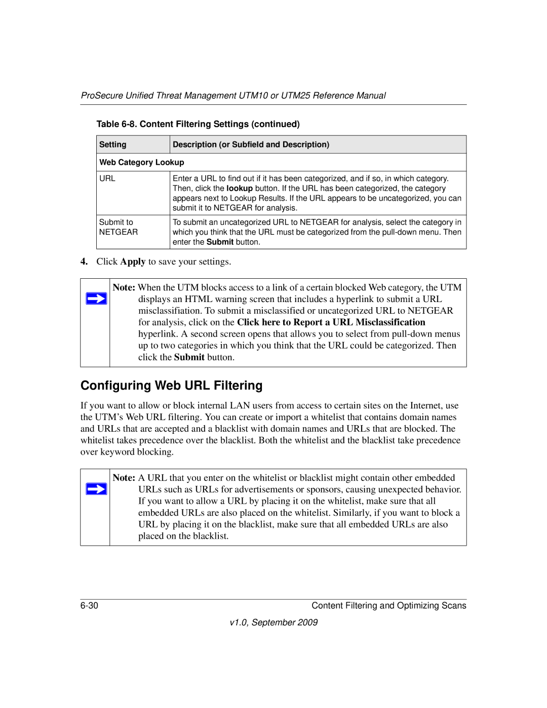NETGEAR UTM25EW-100NAS, UTM25-100NAS, UTM10EW-100NAS manual Configuring Web URL Filtering, Url, Netgear 