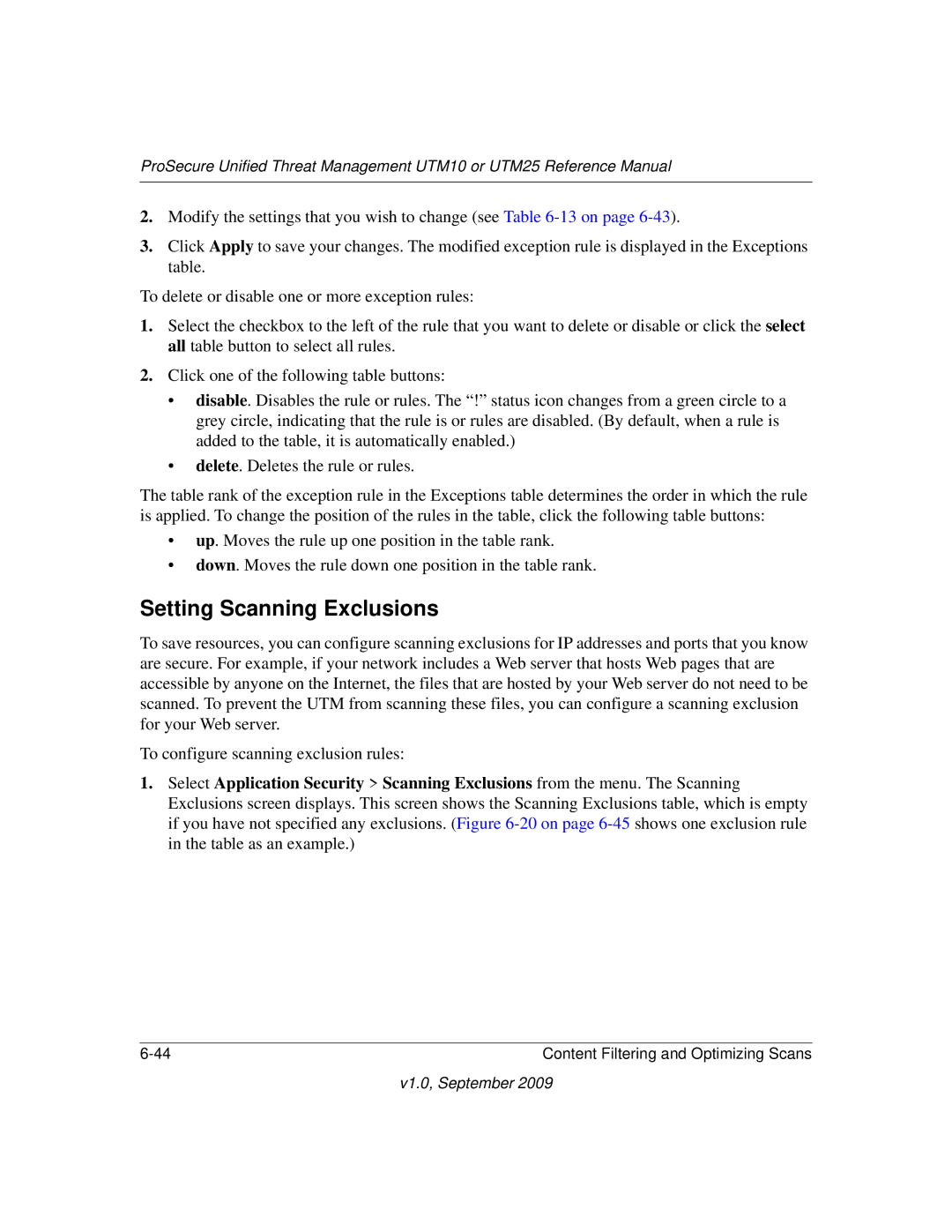 NETGEAR UTM10EW-100NAS, UTM25-100NAS, UTM25EW-100NAS manual Setting Scanning Exclusions 