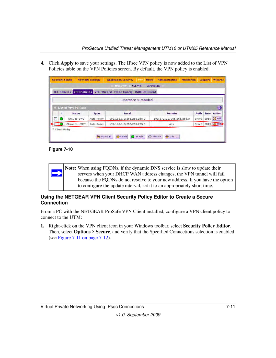 NETGEAR UTM25EW-100NAS, UTM25-100NAS, UTM10EW-100NAS manual V1.0, September 