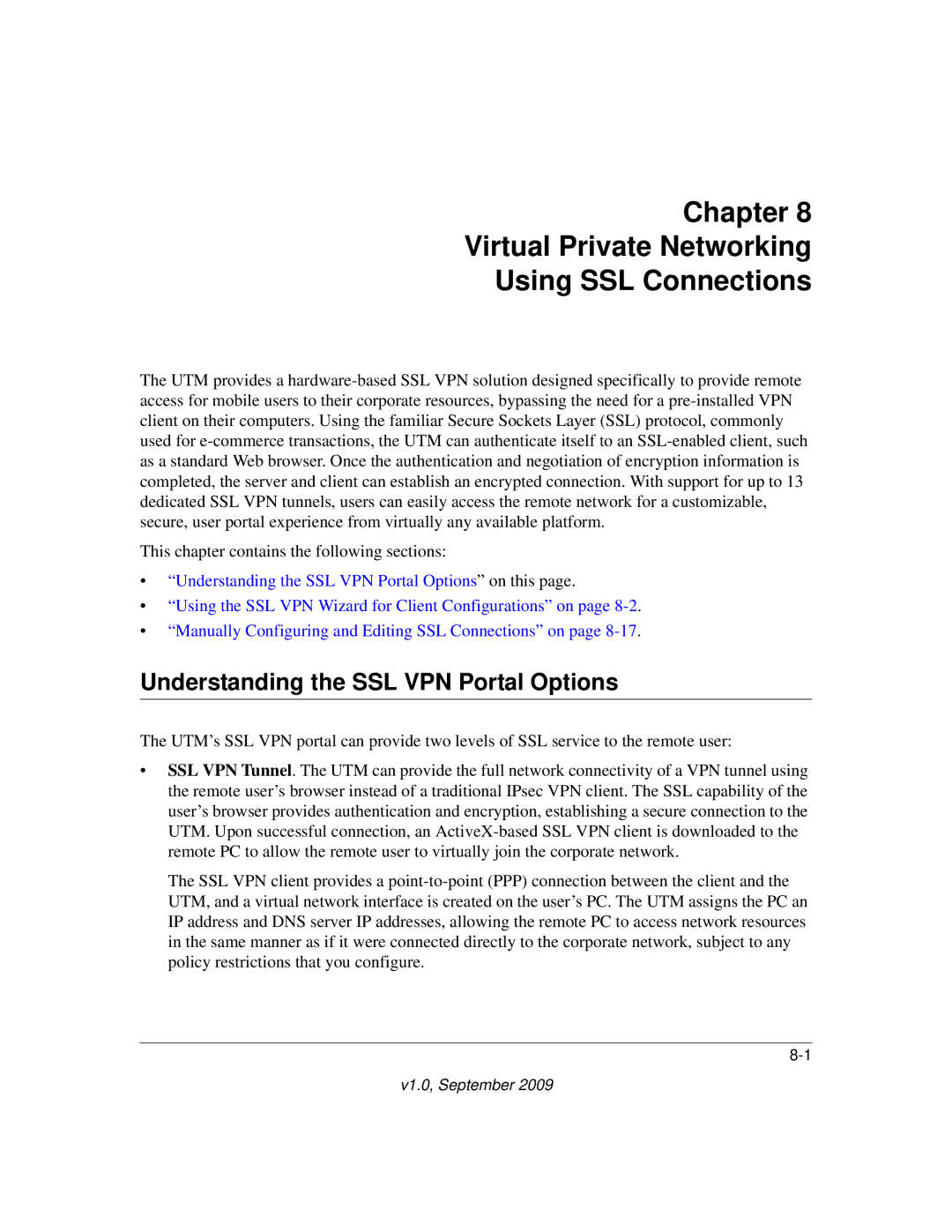 NETGEAR UTM25EW-100NAS Chapter Virtual Private Networking Using SSL Connections, Understanding the SSL VPN Portal Options 