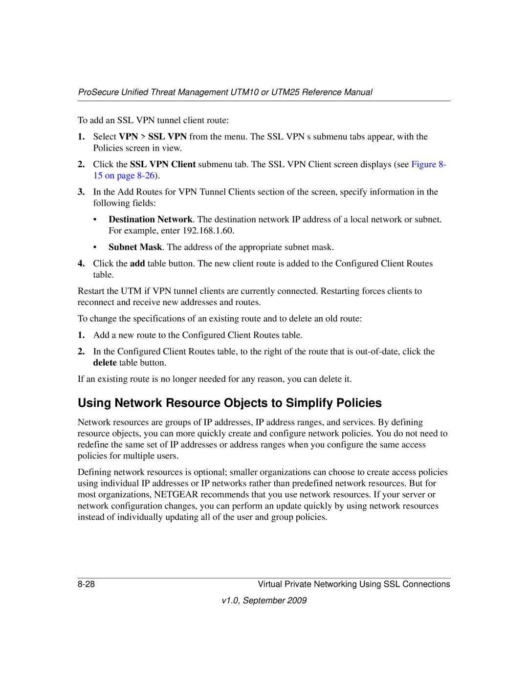 NETGEAR UTM25EW-100NAS, UTM25-100NAS, UTM10EW-100NAS manual Using Network Resource Objects to Simplify Policies 