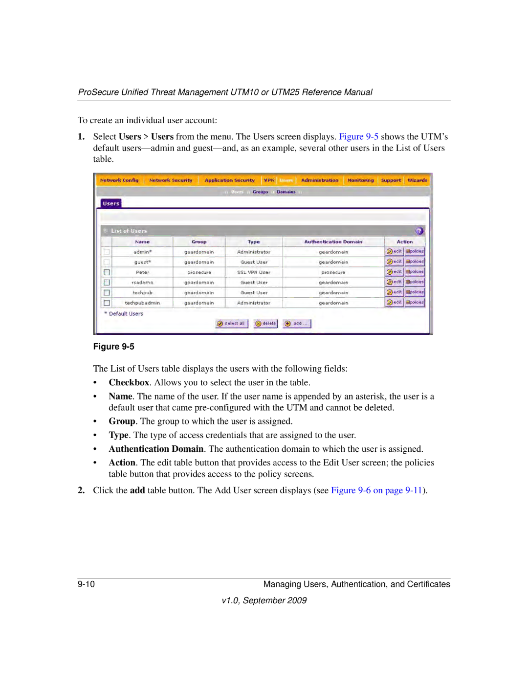 NETGEAR UTM10EW-100NAS, UTM25-100NAS, UTM25EW-100NAS manual V1.0, September 