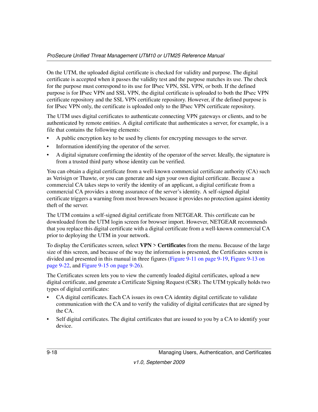 NETGEAR UTM25-100NAS, UTM10EW-100NAS, UTM25EW-100NAS manual V1.0, September 