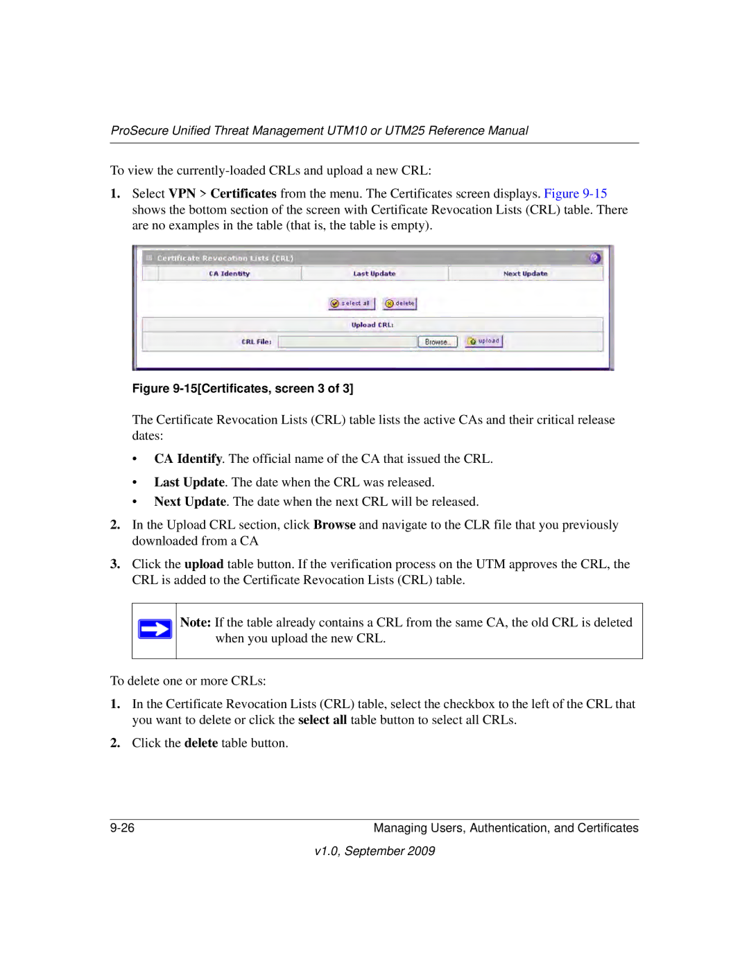 NETGEAR UTM25EW-100NAS, UTM25-100NAS, UTM10EW-100NAS manual 15Certificates, screen 3 