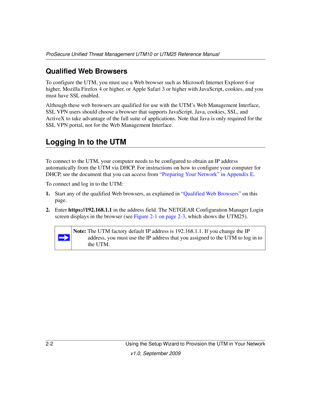 NETGEAR UTM10EW-100NAS, UTM25-100NAS, UTM25EW-100NAS manual Logging In to the UTM, Qualified Web Browsers 