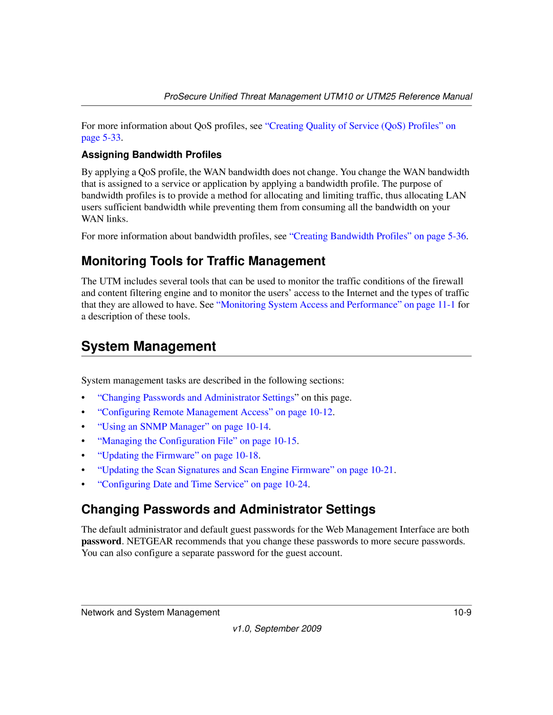 NETGEAR UTM25EW-100NAS manual System Management, Monitoring Tools for Traffic Management, Assigning Bandwidth Profiles 