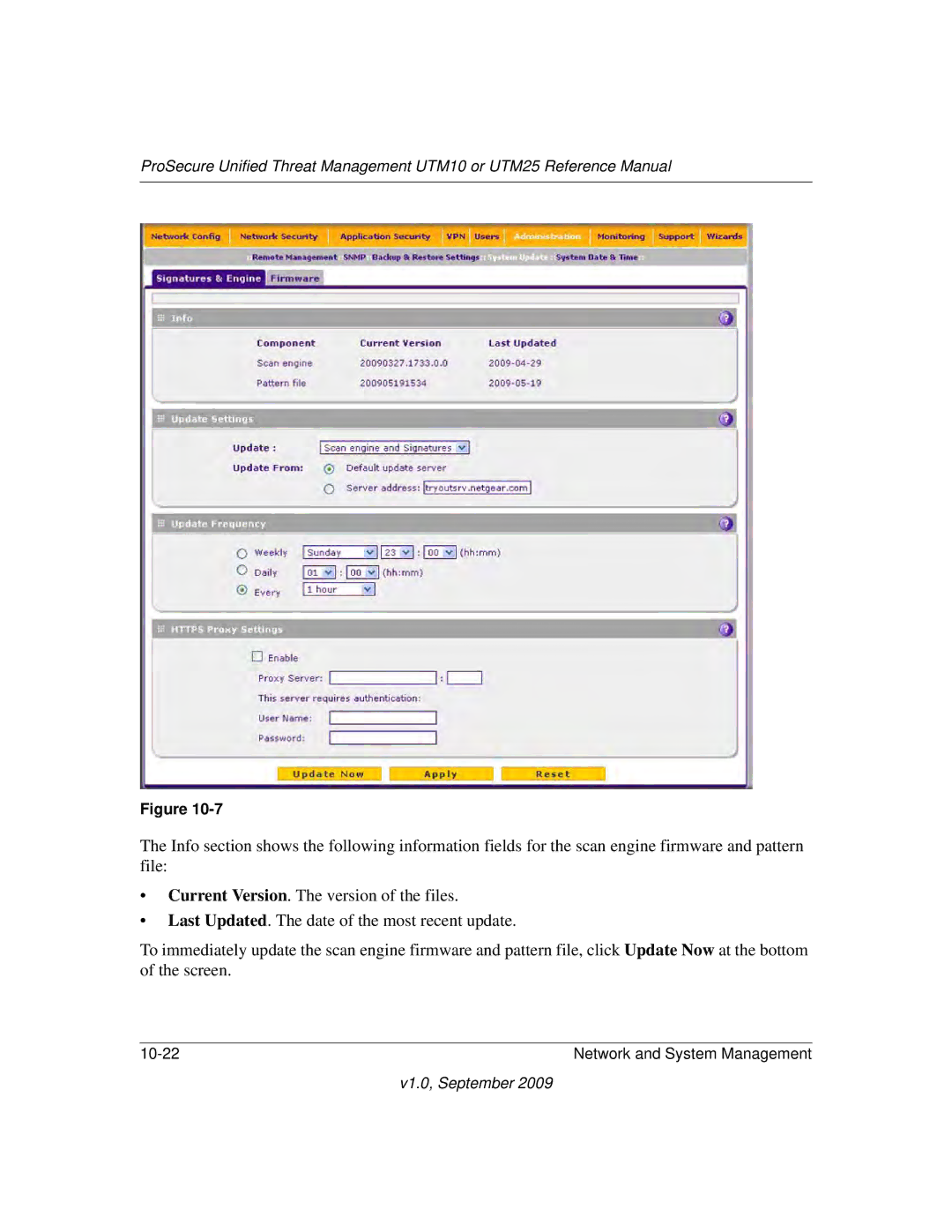 NETGEAR UTM25-100NAS, UTM10EW-100NAS, UTM25EW-100NAS manual Network and System Management 