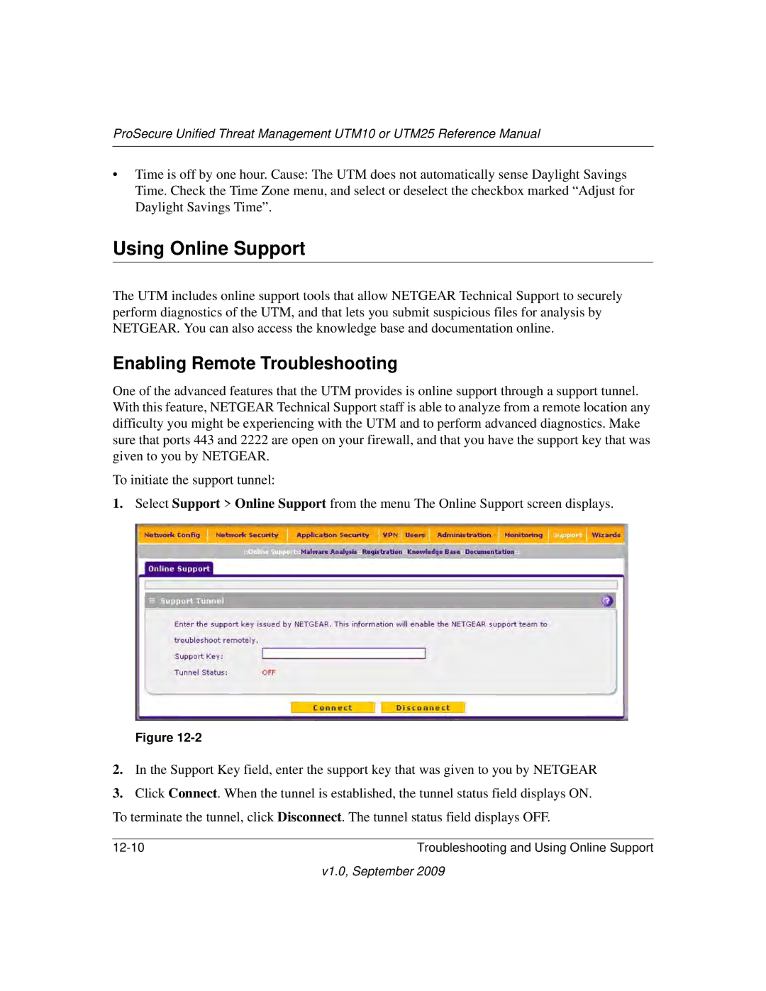 NETGEAR UTM25EW-100NAS, UTM25-100NAS, UTM10EW-100NAS manual Using Online Support, Enabling Remote Troubleshooting 