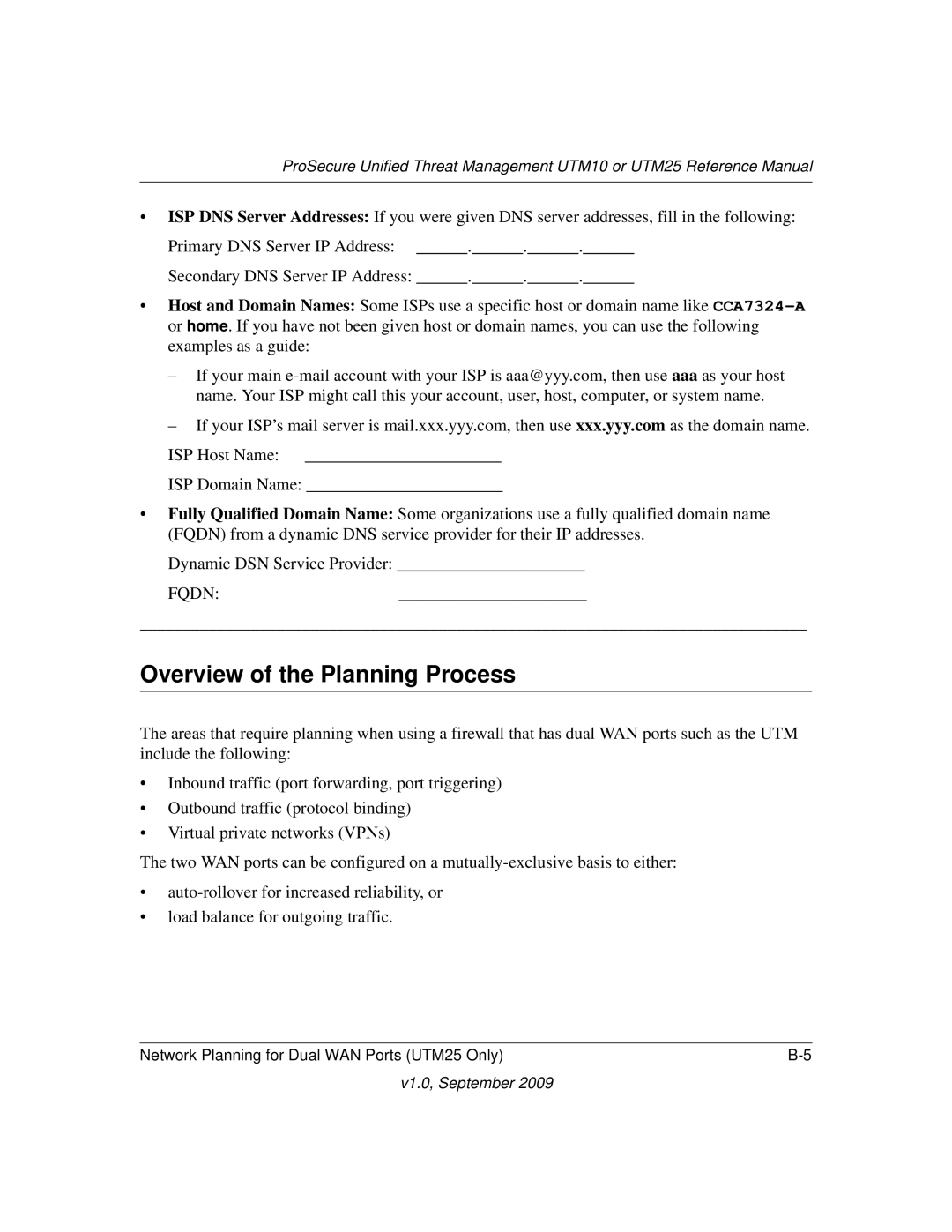 NETGEAR UTM10EW-100NAS, UTM25-100NAS, UTM25EW-100NAS manual Overview of the Planning Process 