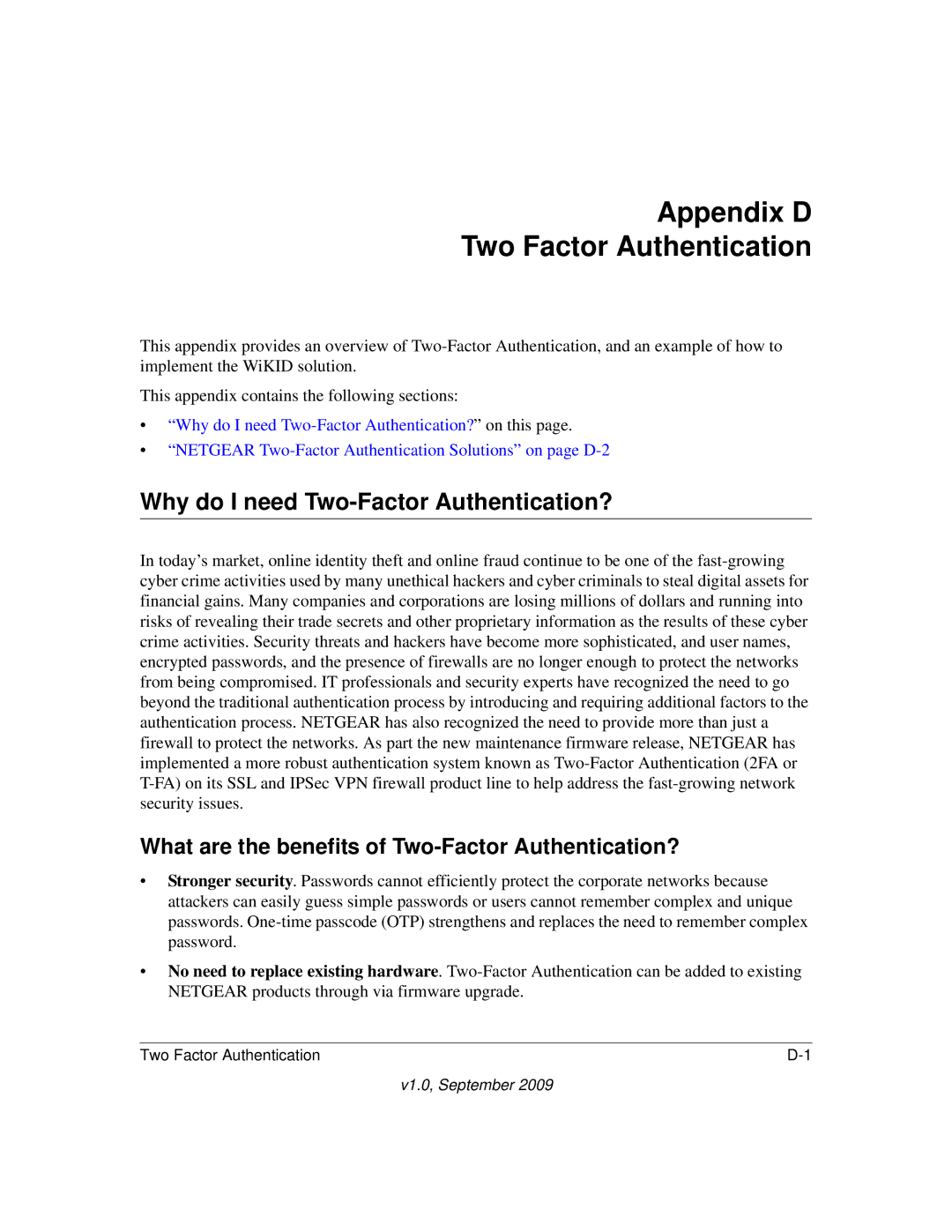 NETGEAR UTM25-100NAS manual Why do I need Two-Factor Authentication?, What are the benefits of Two-Factor Authentication? 