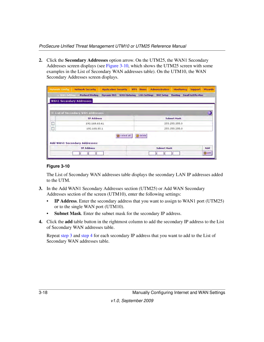 NETGEAR UTM25EW-100NAS, UTM25-100NAS, UTM10EW-100NAS manual V1.0, September 