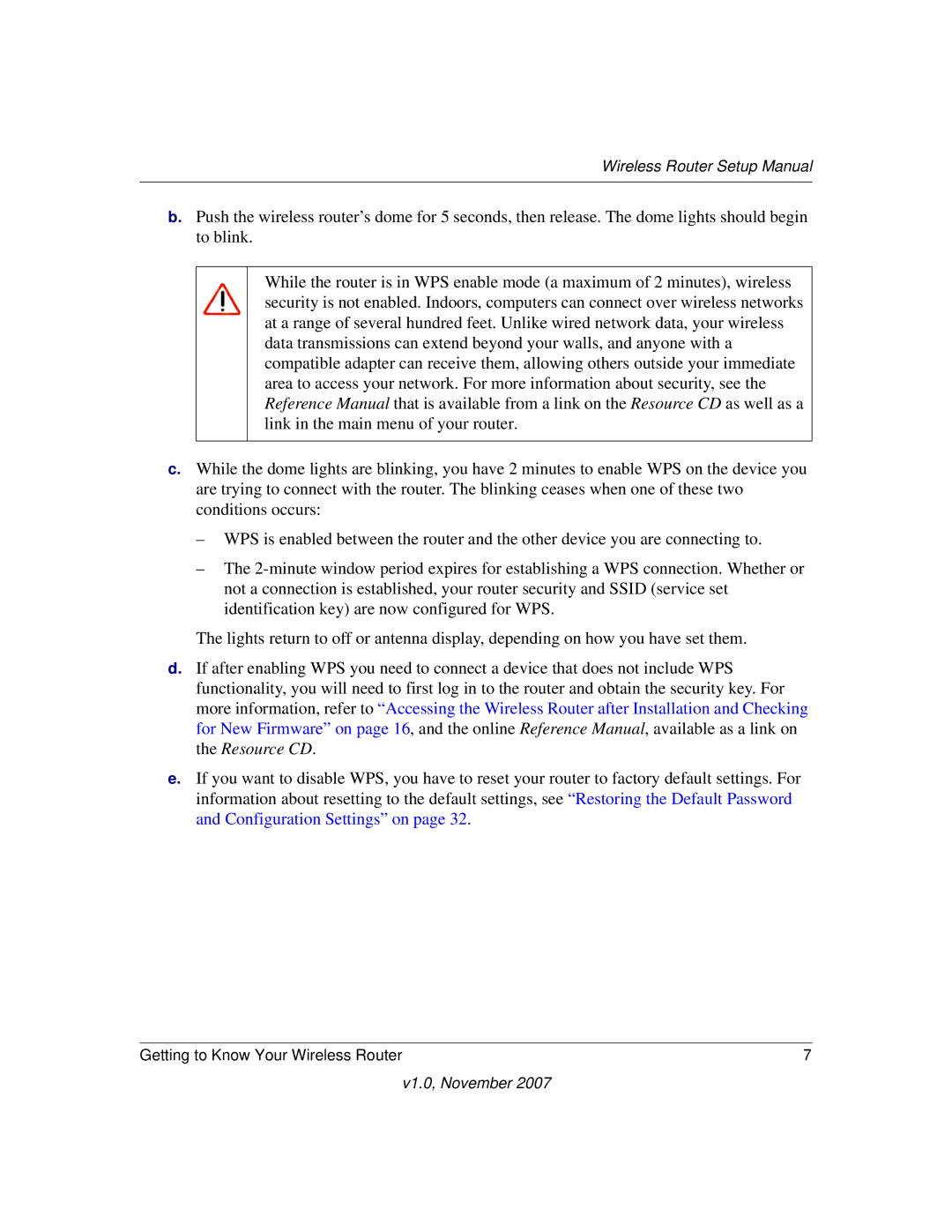 NETGEAR V1.0 manual Wireless Router Setup Manual 