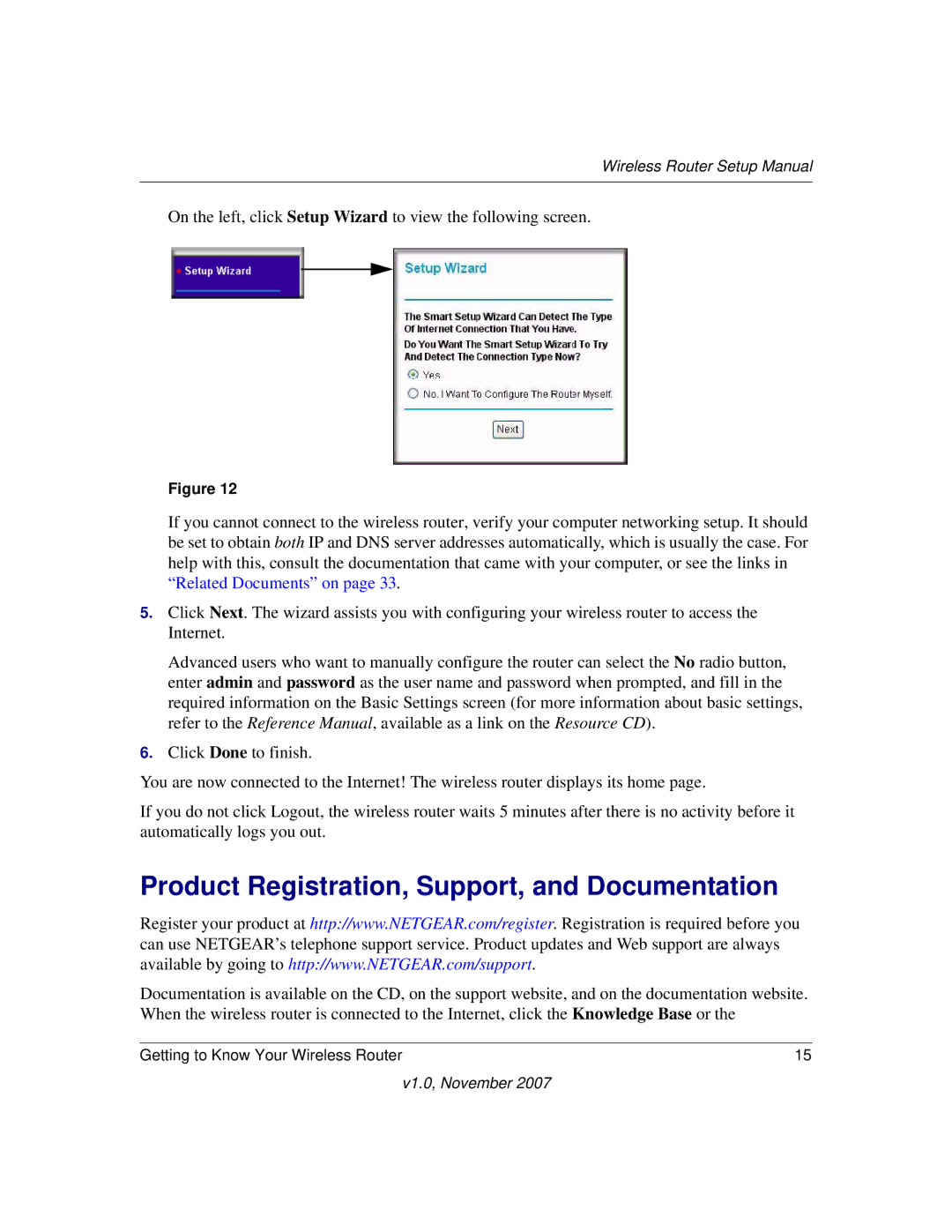 NETGEAR V1.0 manual Product Registration, Support, and Documentation 