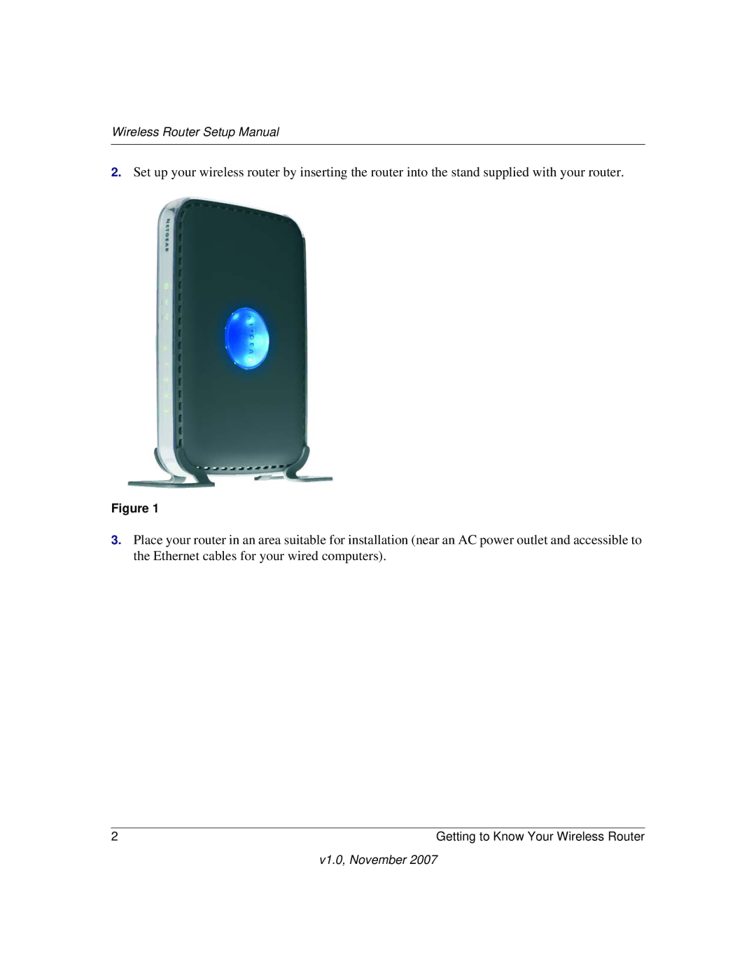 NETGEAR V1.0 manual Wireless Router Setup Manual 