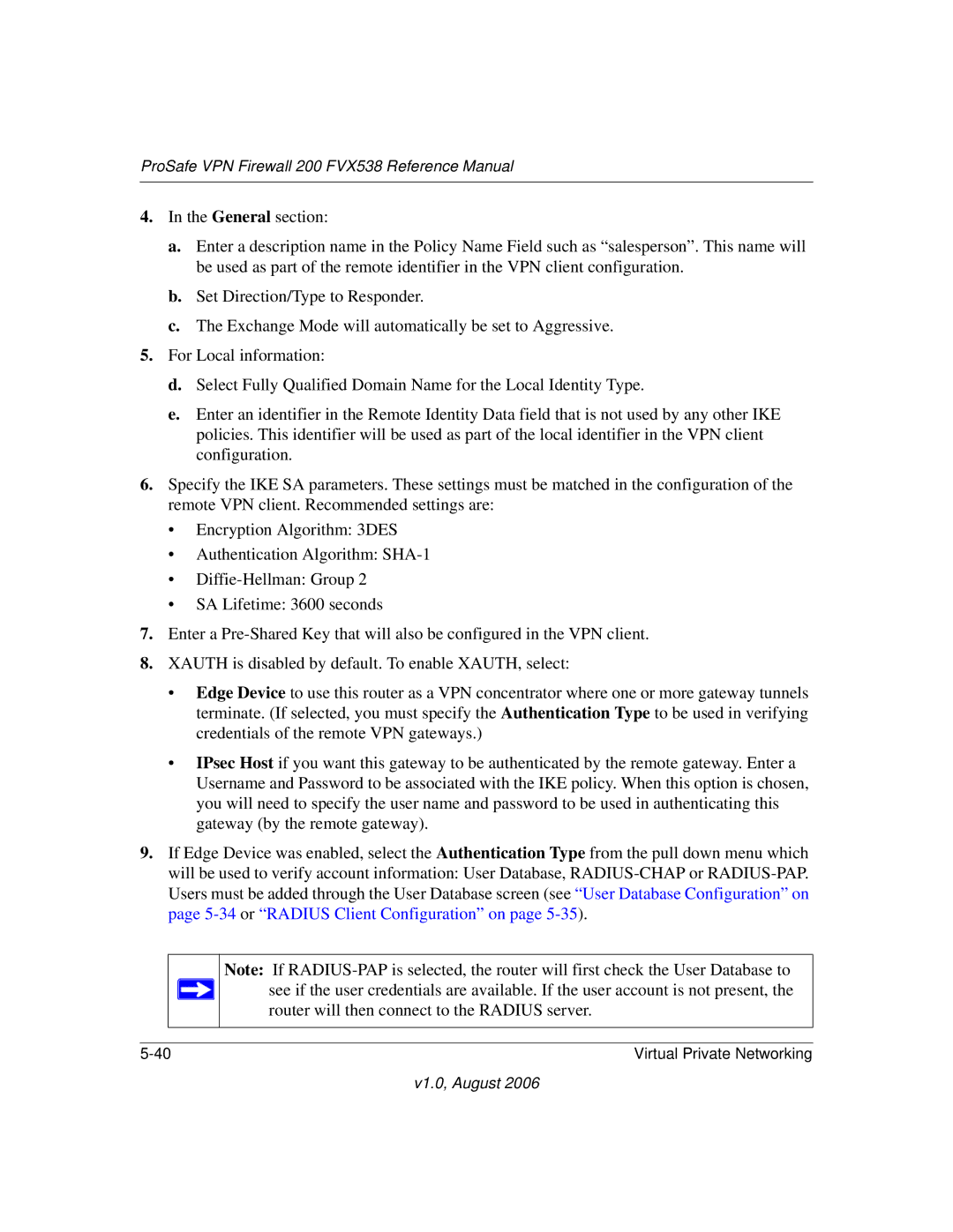 NETGEAR manual ProSafe VPN Firewall 200 FVX538 Reference Manual 