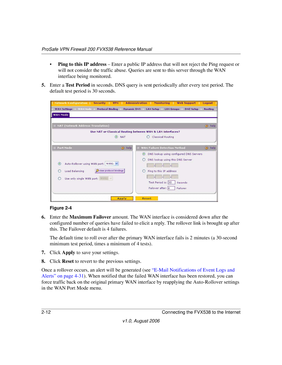 NETGEAR manual ProSafe VPN Firewall 200 FVX538 Reference Manual 