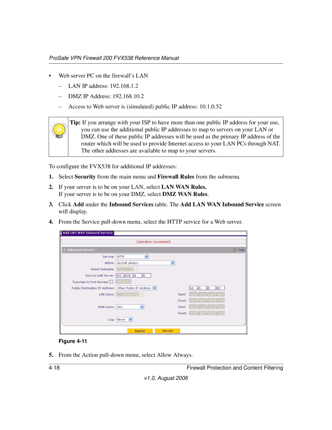 NETGEAR manual ProSafe VPN Firewall 200 FVX538 Reference Manual 