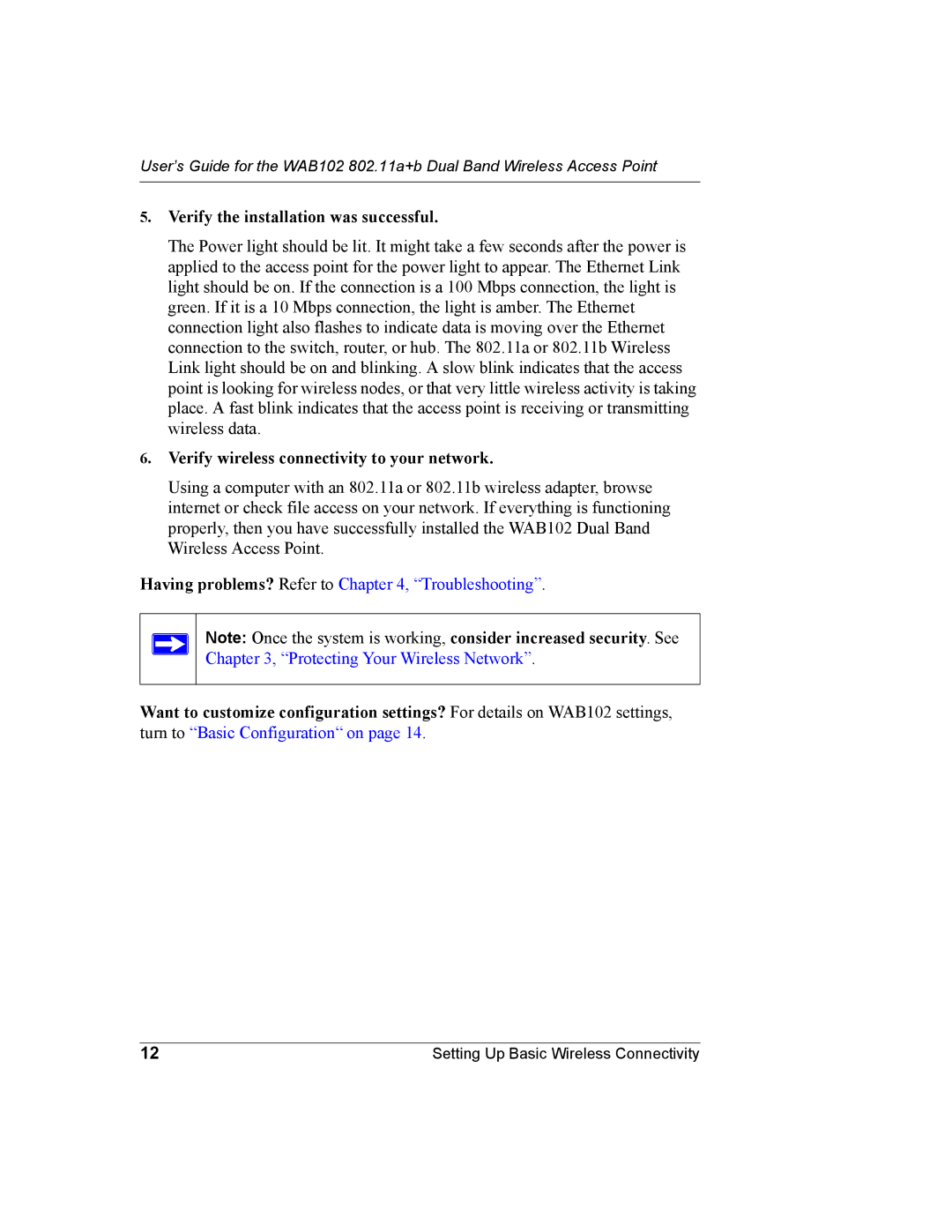 NETGEAR WAB102 manual Verify the installation was successful 