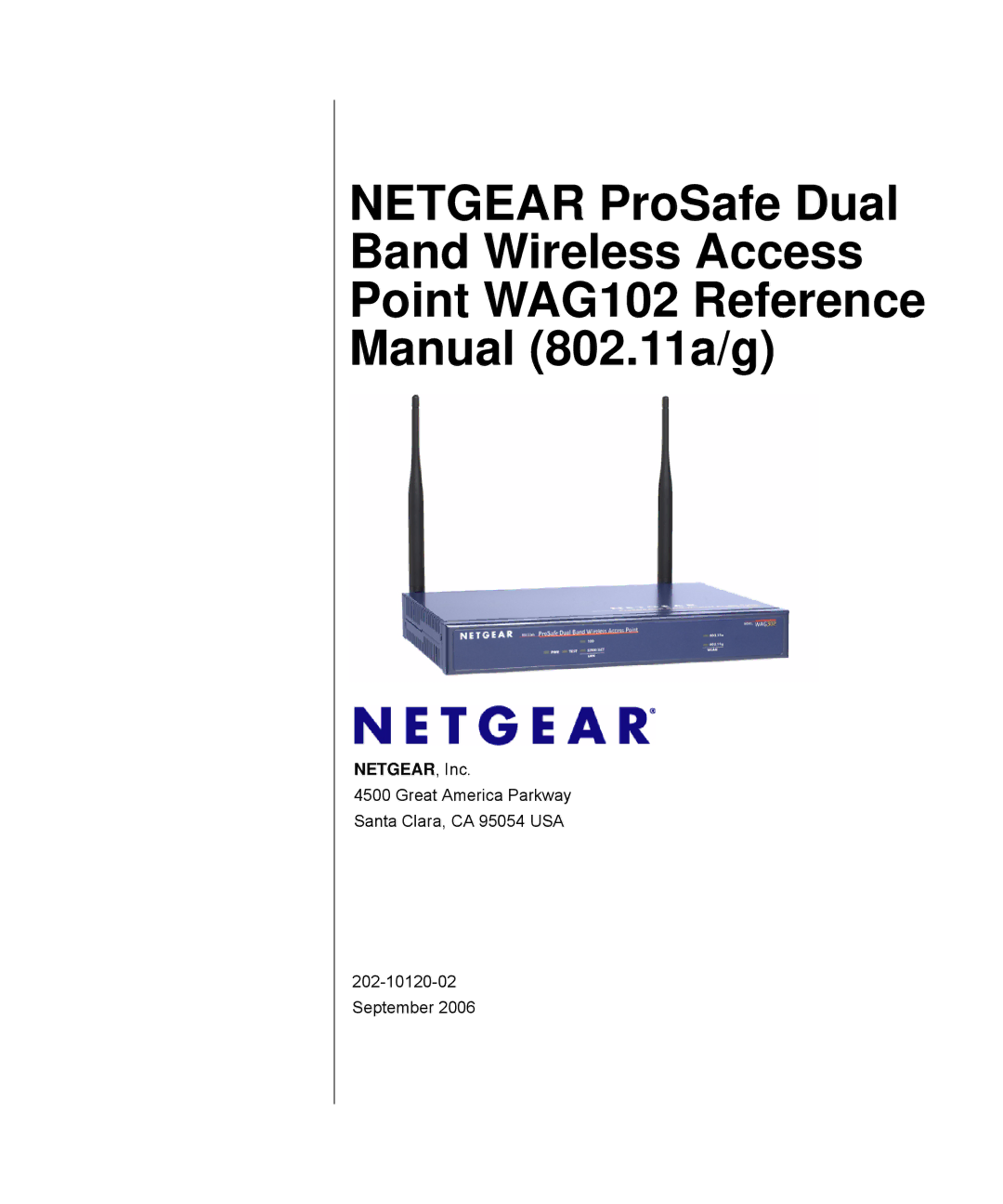 NETGEAR WAG102NA manual NETGEAR, Inc 